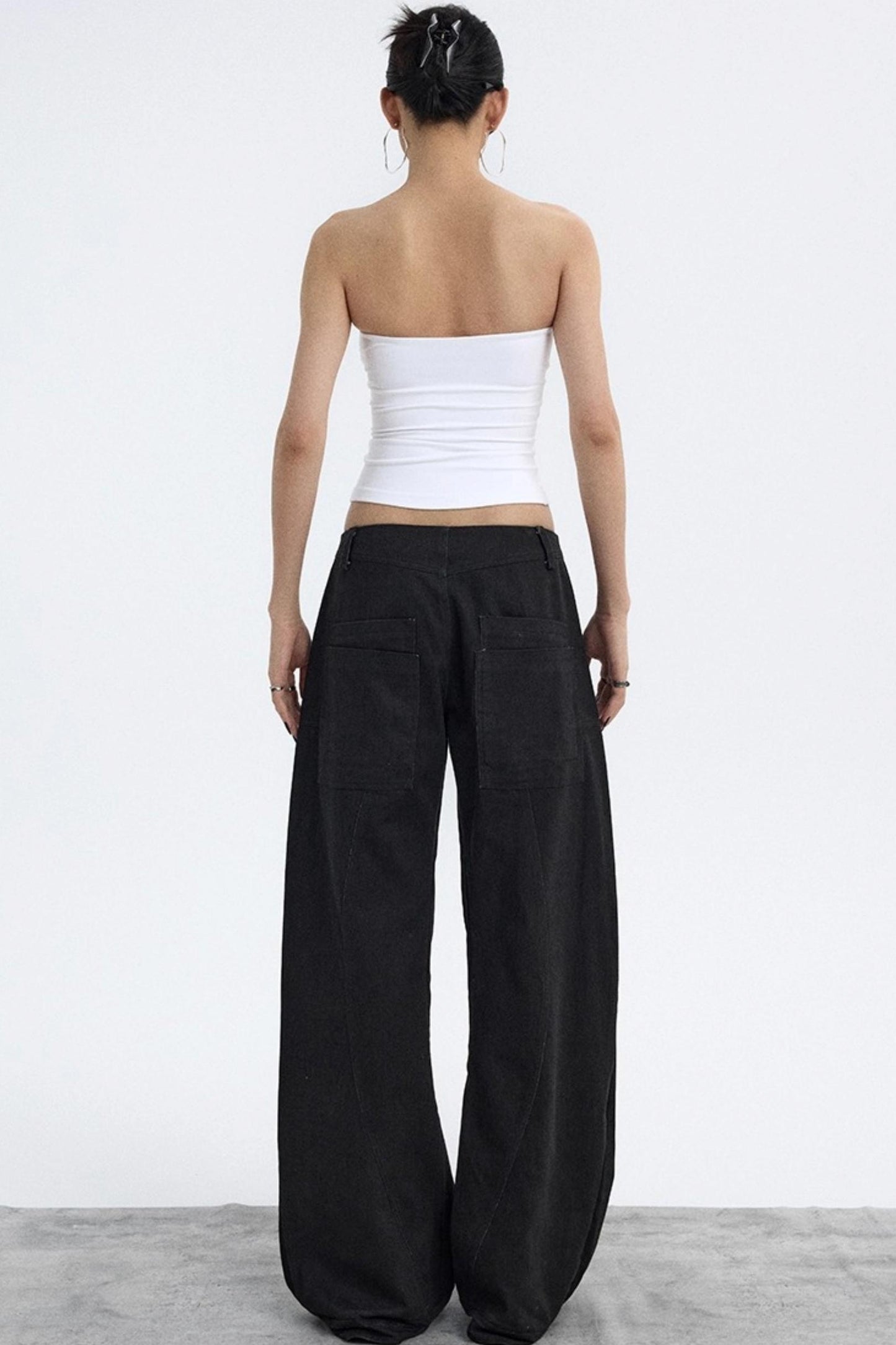Deconstructed Matte Black Cargo Pants