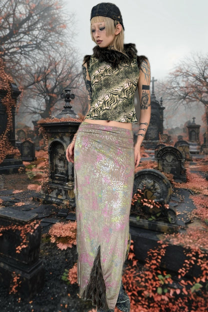 Carnivore Asymmetrical Layered Long Skirt