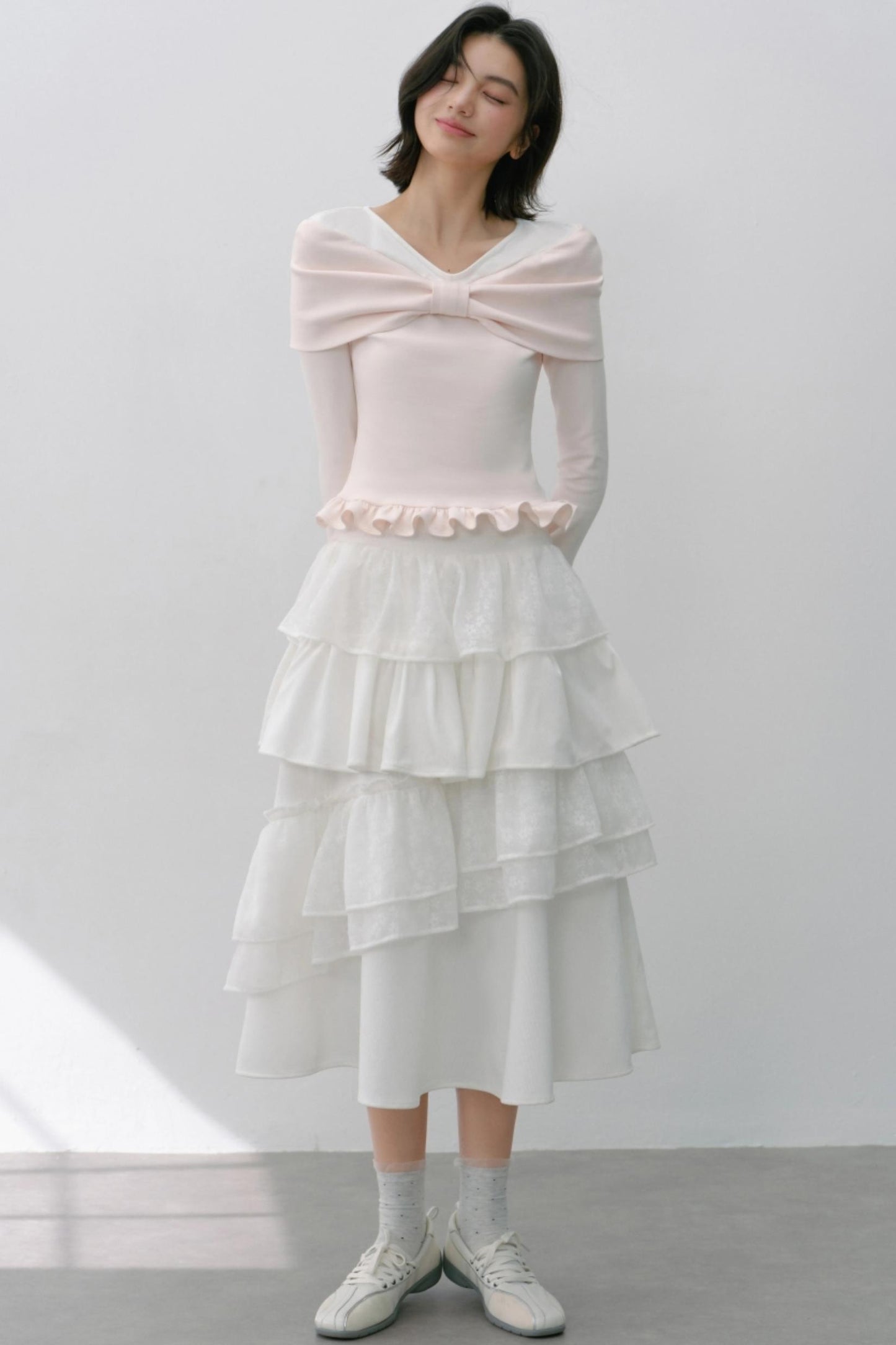 Cherry Blossom Bow Sleeve T-Shirt