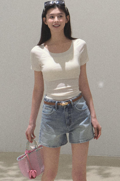 Vintage Skinny Denim Shorts