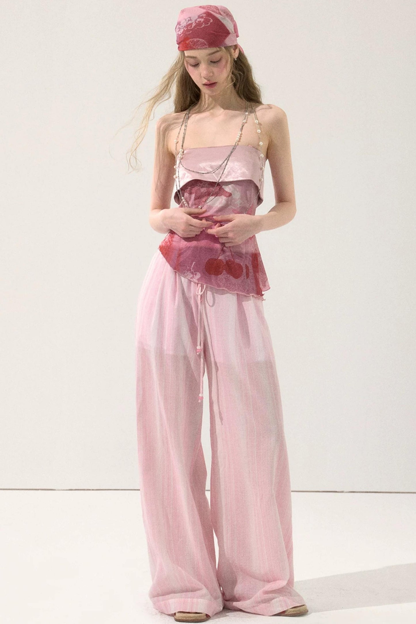 Irregular Hem Printed Tube Top