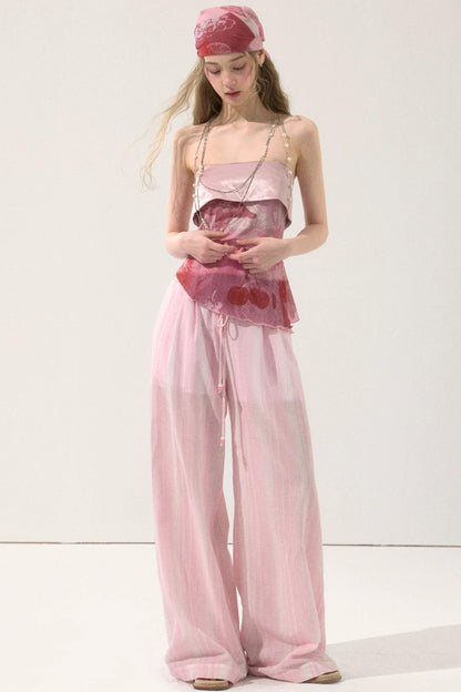 Irregular Hem Printed Tube Top