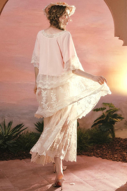 French V-Neck Lace Top