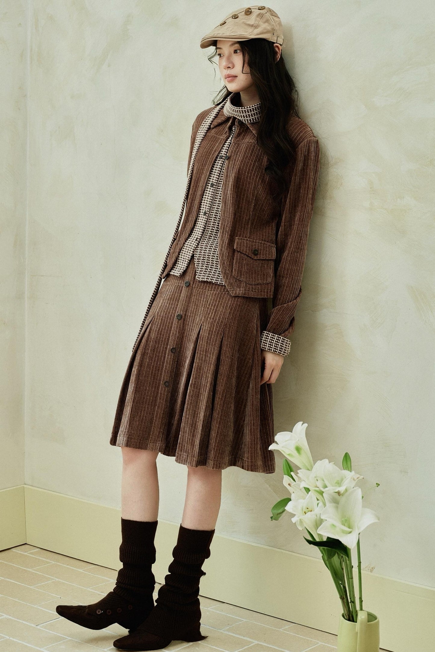 Vintage Fake Two-Piece Knitted Top Set-Up