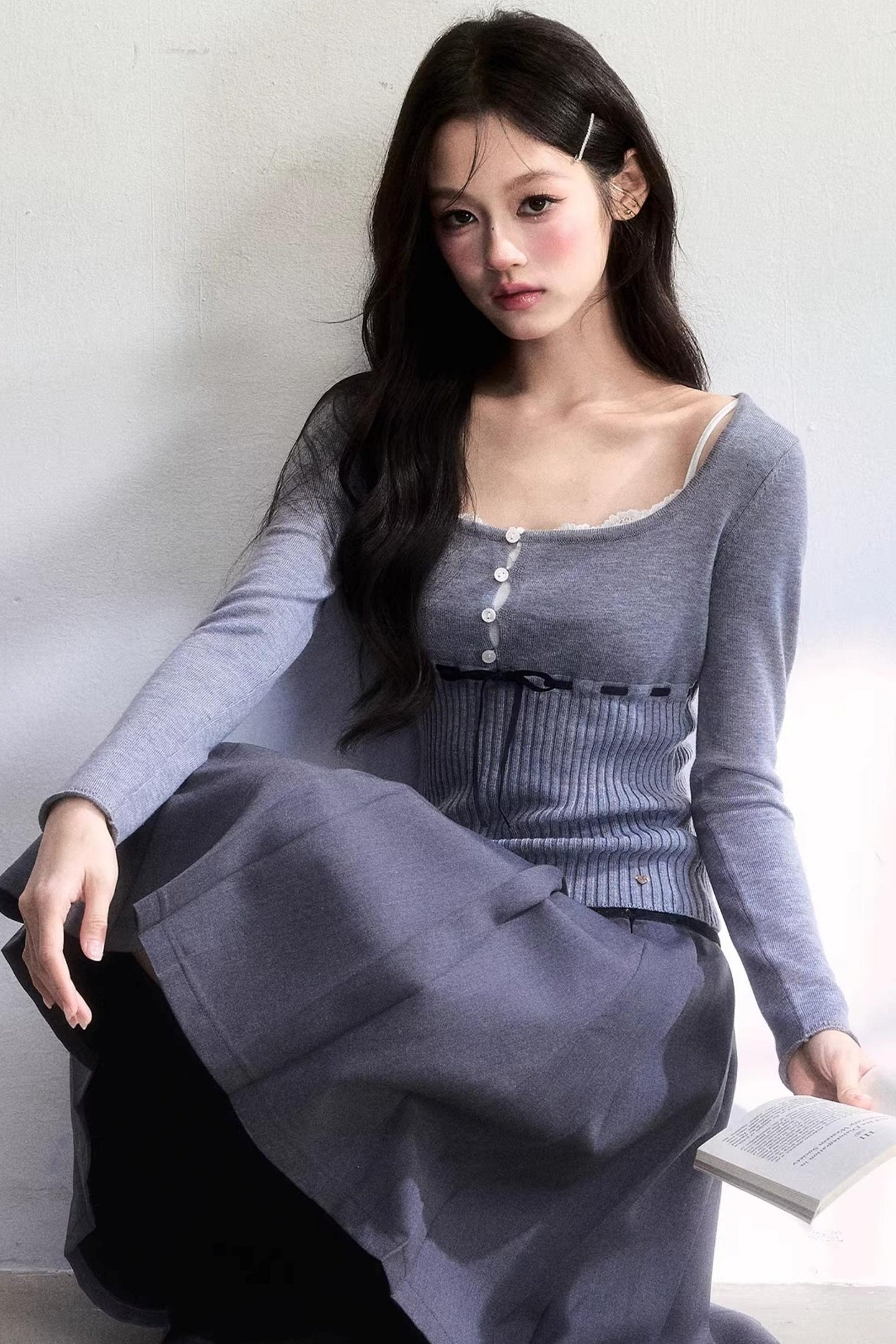 Morning Cherry Ribbon Knit Top