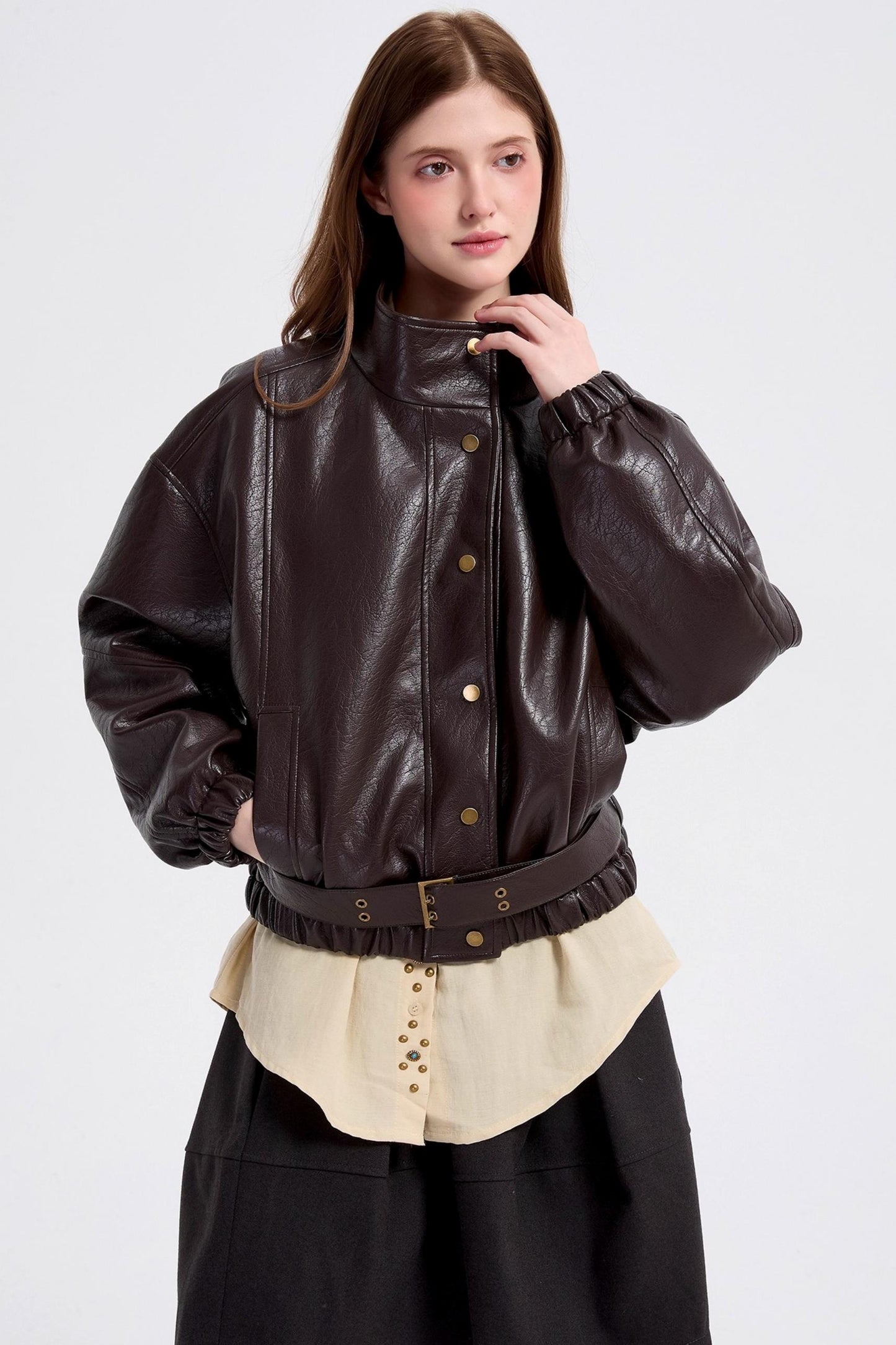 Autumn Burgundy Leather Jacket