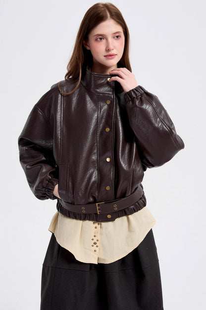 Autumn Burgundy Leather Jacket