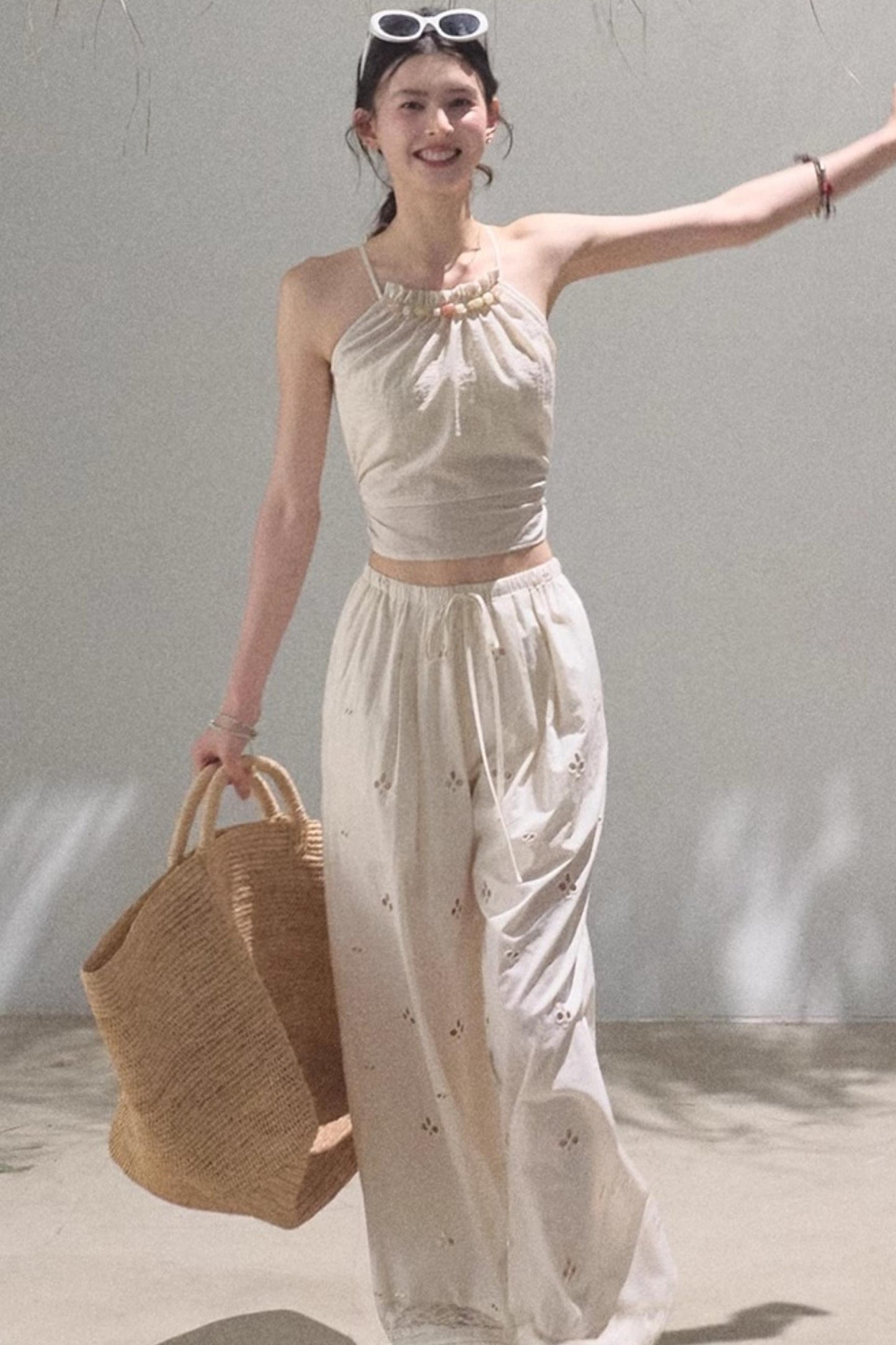 Floral Lace-Up Camisole