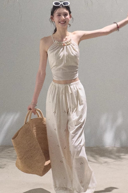 Floral Lace-Up Camisole