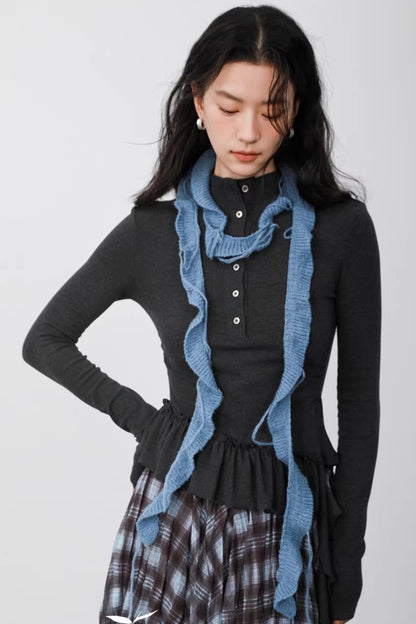 Misty Blue Latte Scarf