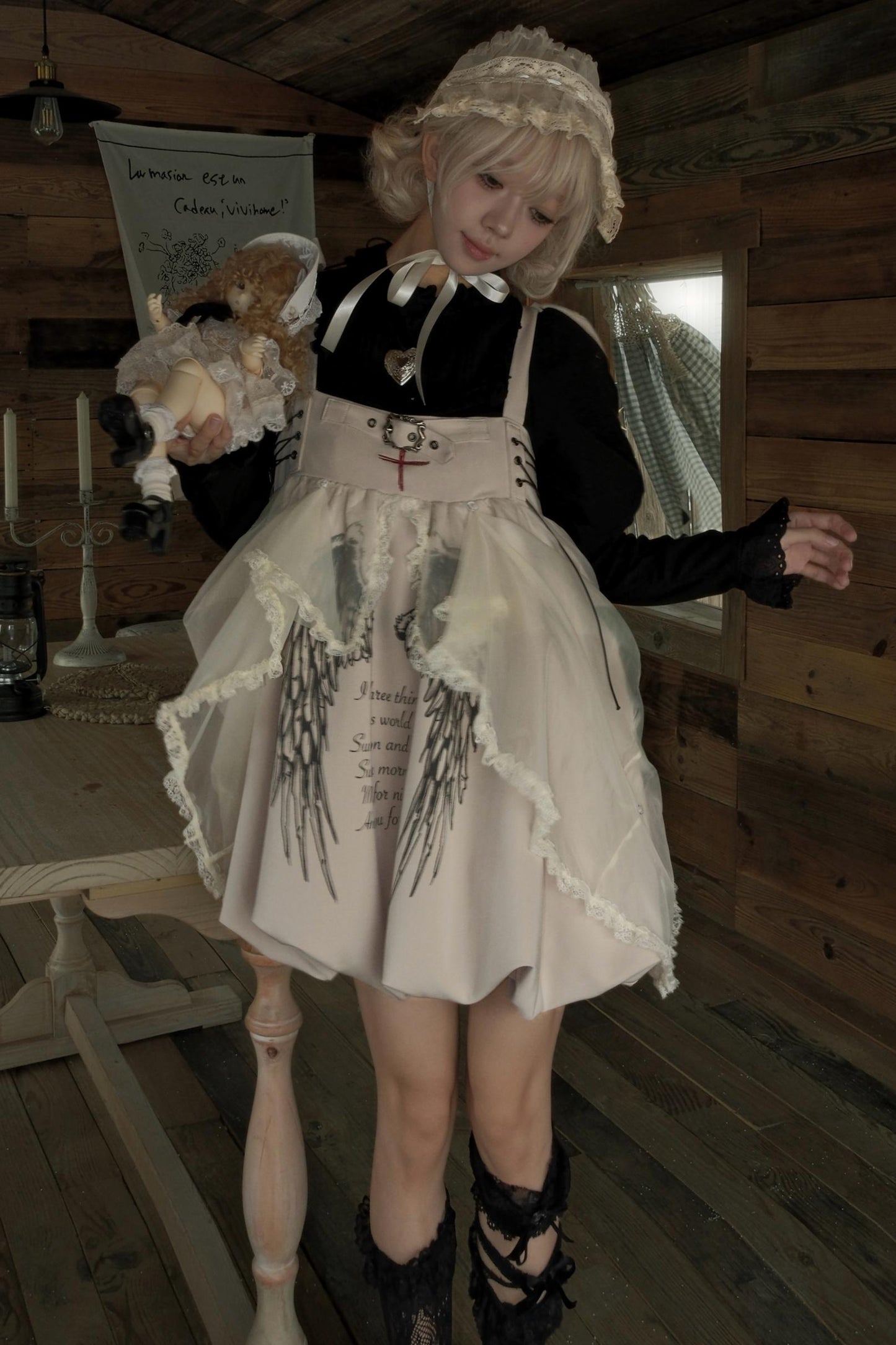 Cross Wing Mesh Doll Dress