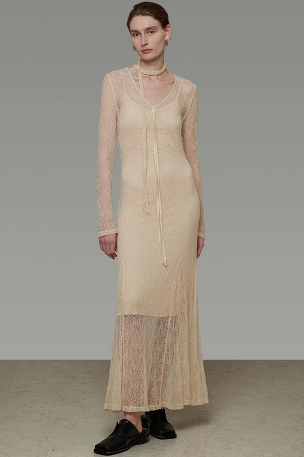 Autumn Slim V-Neck Long Dress
