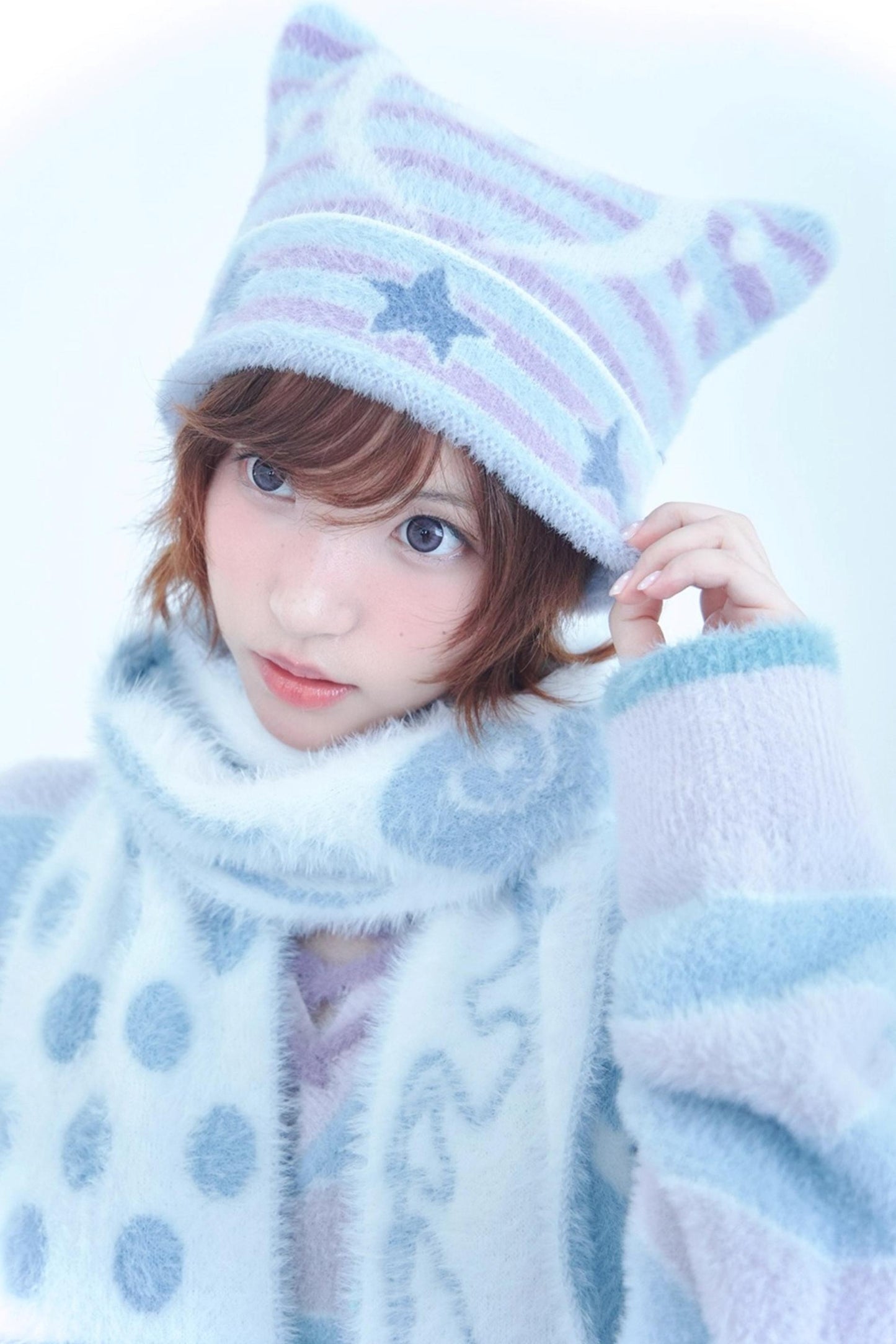 Millennium Dream Jacquard Music Star Cat Ear Hat