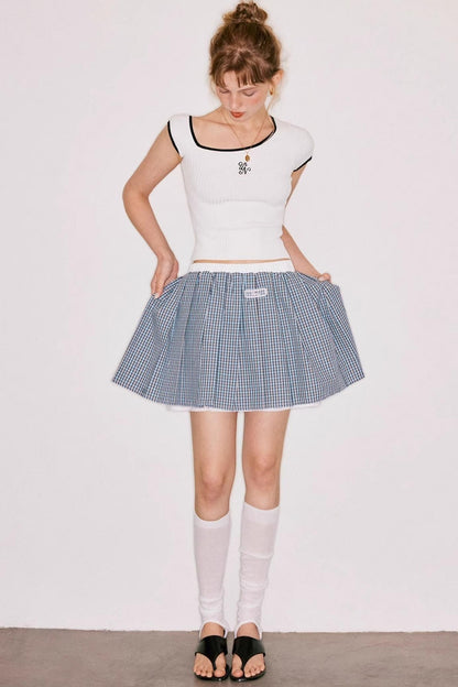 Blue Lace A-Line Skirt