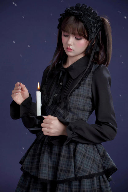 Kariertes Lolita-Winterkleid