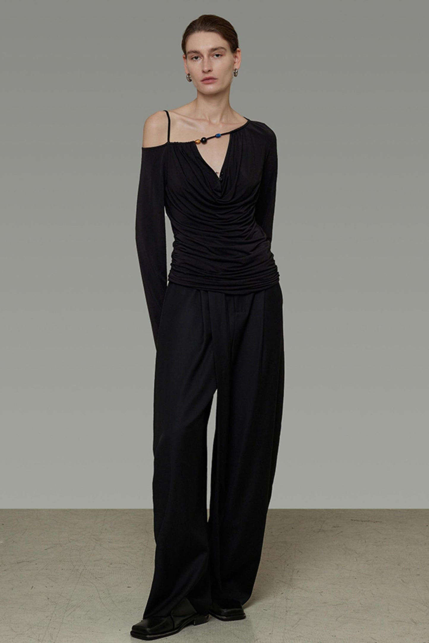 Irregular Slanted Shoulder Top