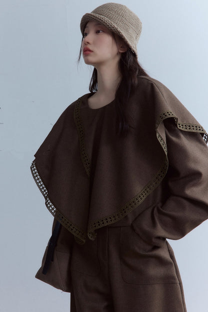 Moss Green Fishbone Wool Top