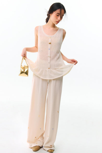 Shards Sequin Ruffled Top