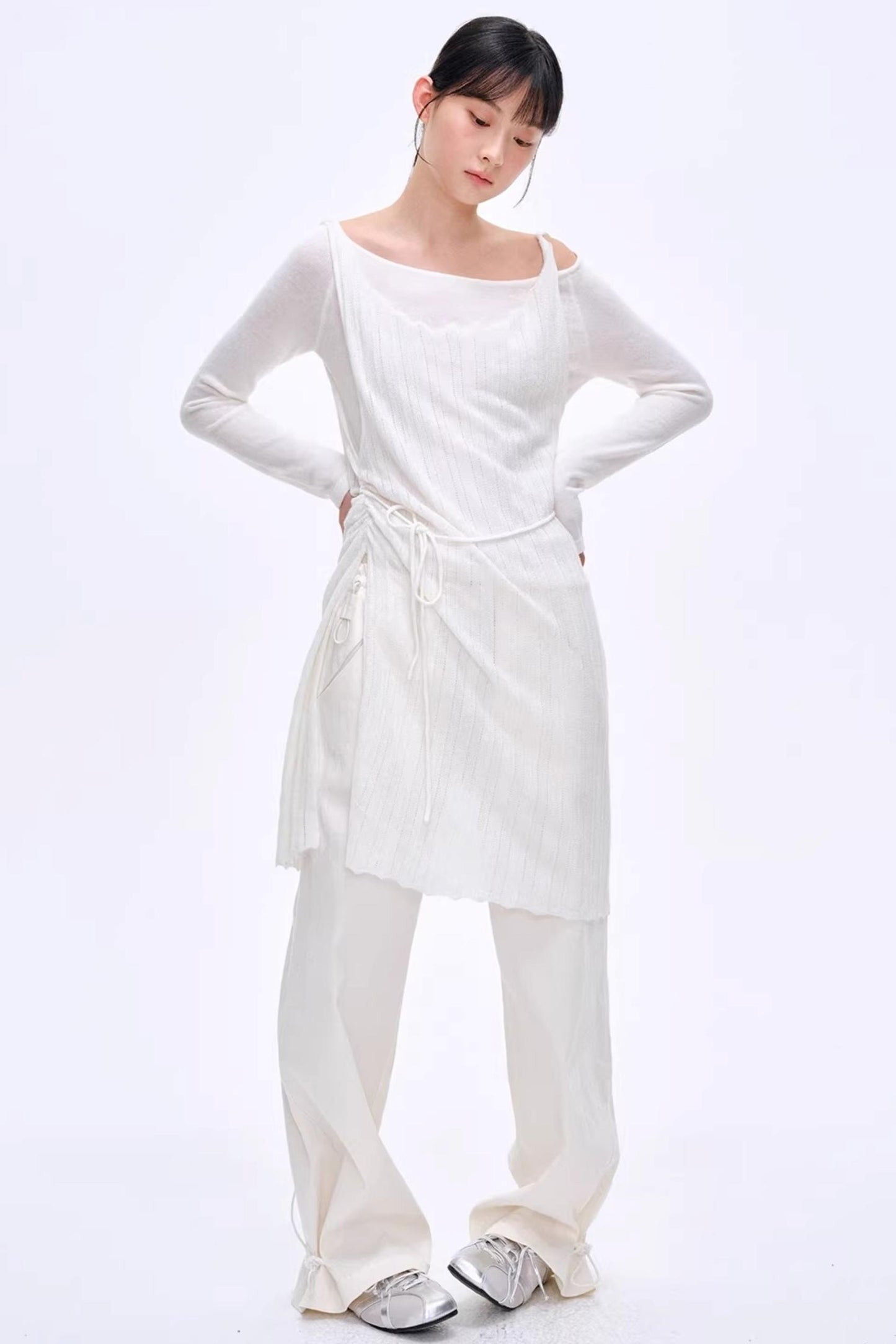 Lyocell Color-Block Pants
