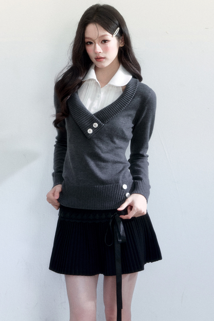 Korean-Style Decorative Shirt Collar
