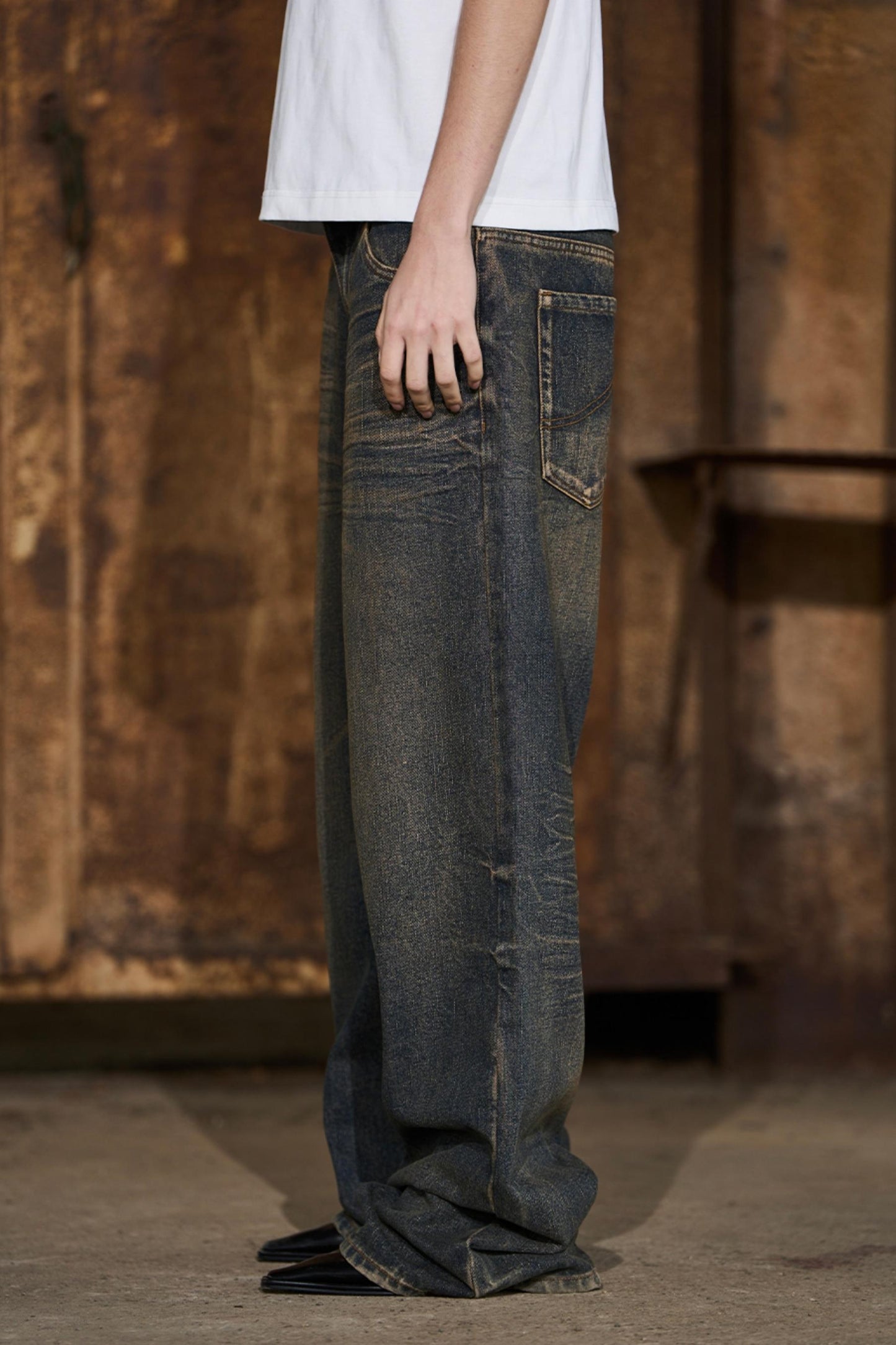 Yellow Distressed Jeans