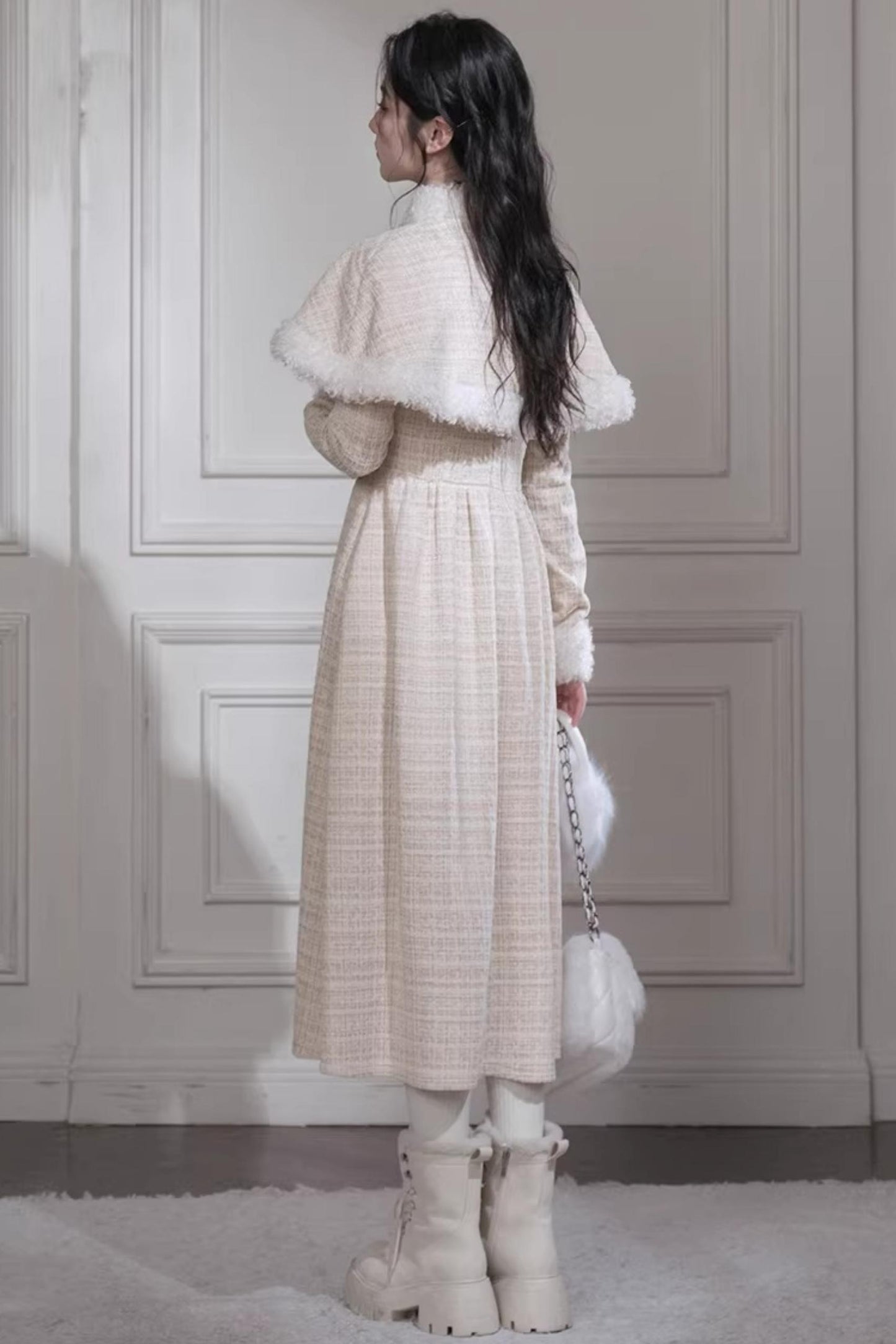 Vanilla Samt Tweed Kleid Set