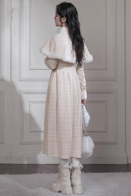 Vanilla Samt Tweed Kleid Set