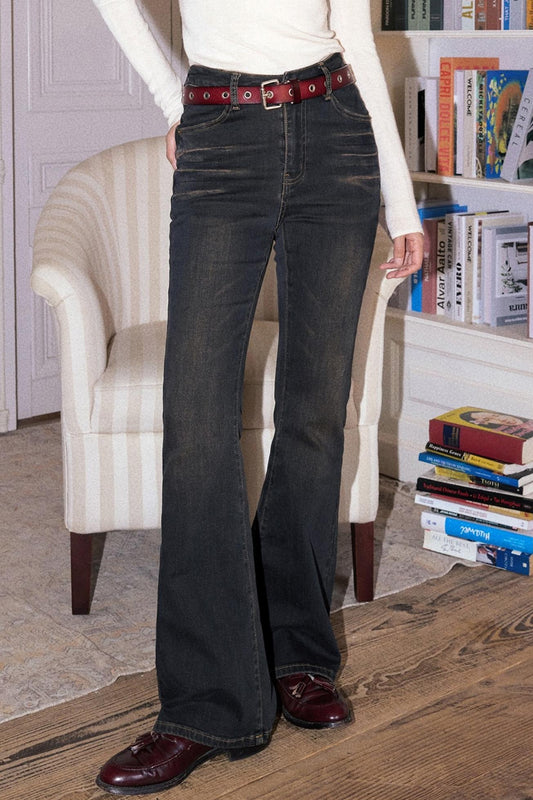 Autumn Retro Slim Denim Trousers