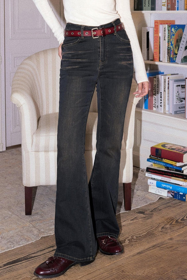 Autumn Retro Slim Denim Trousers