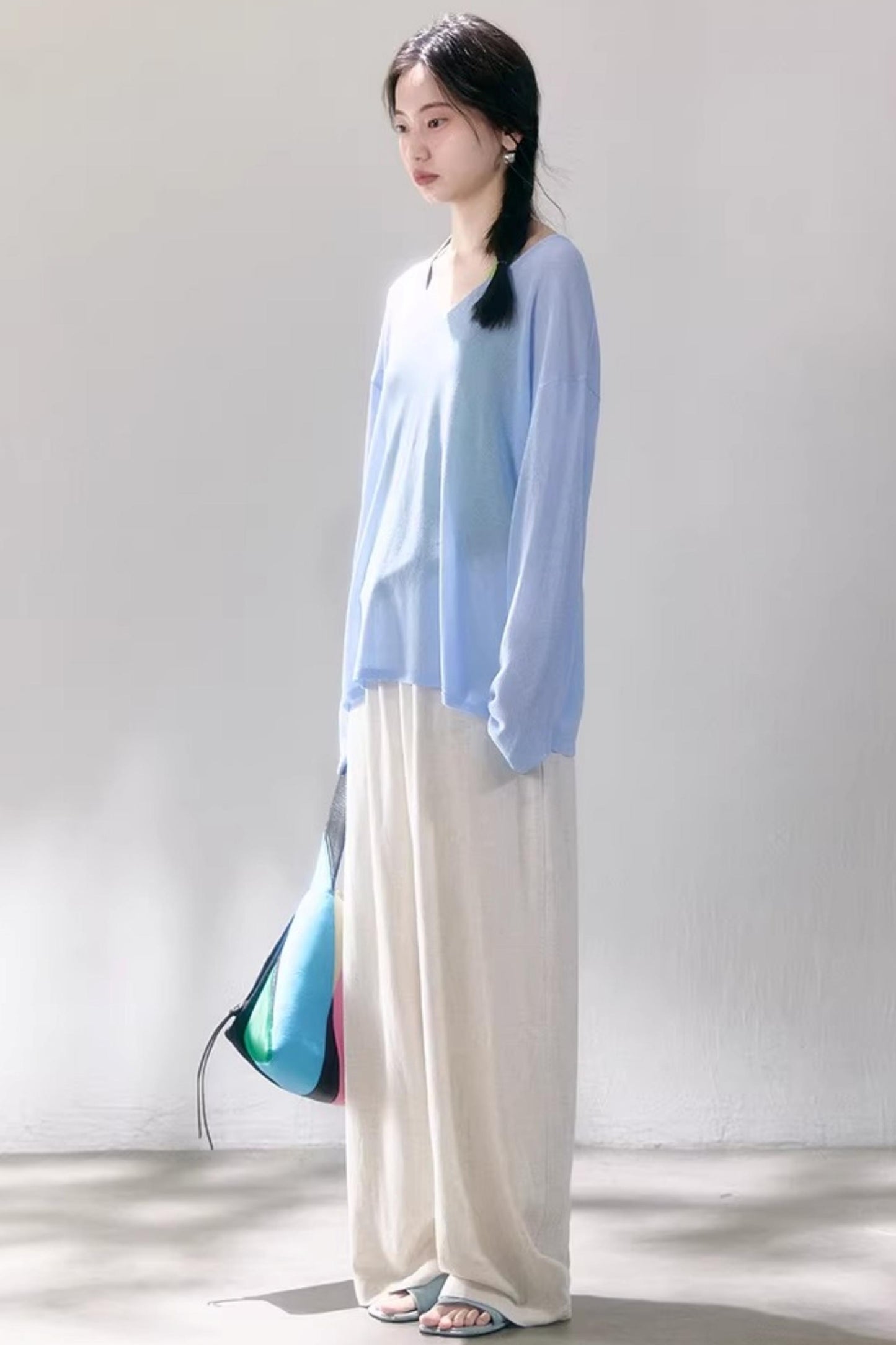 Linen Blend Wide-Leg Pants