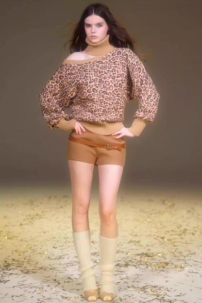 Retro Purple Leopard Sweater Set-Up