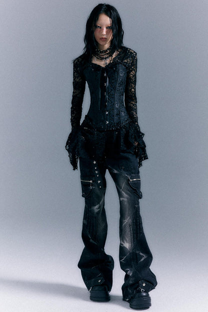 Lace Herringbone Corset Top Set-Up