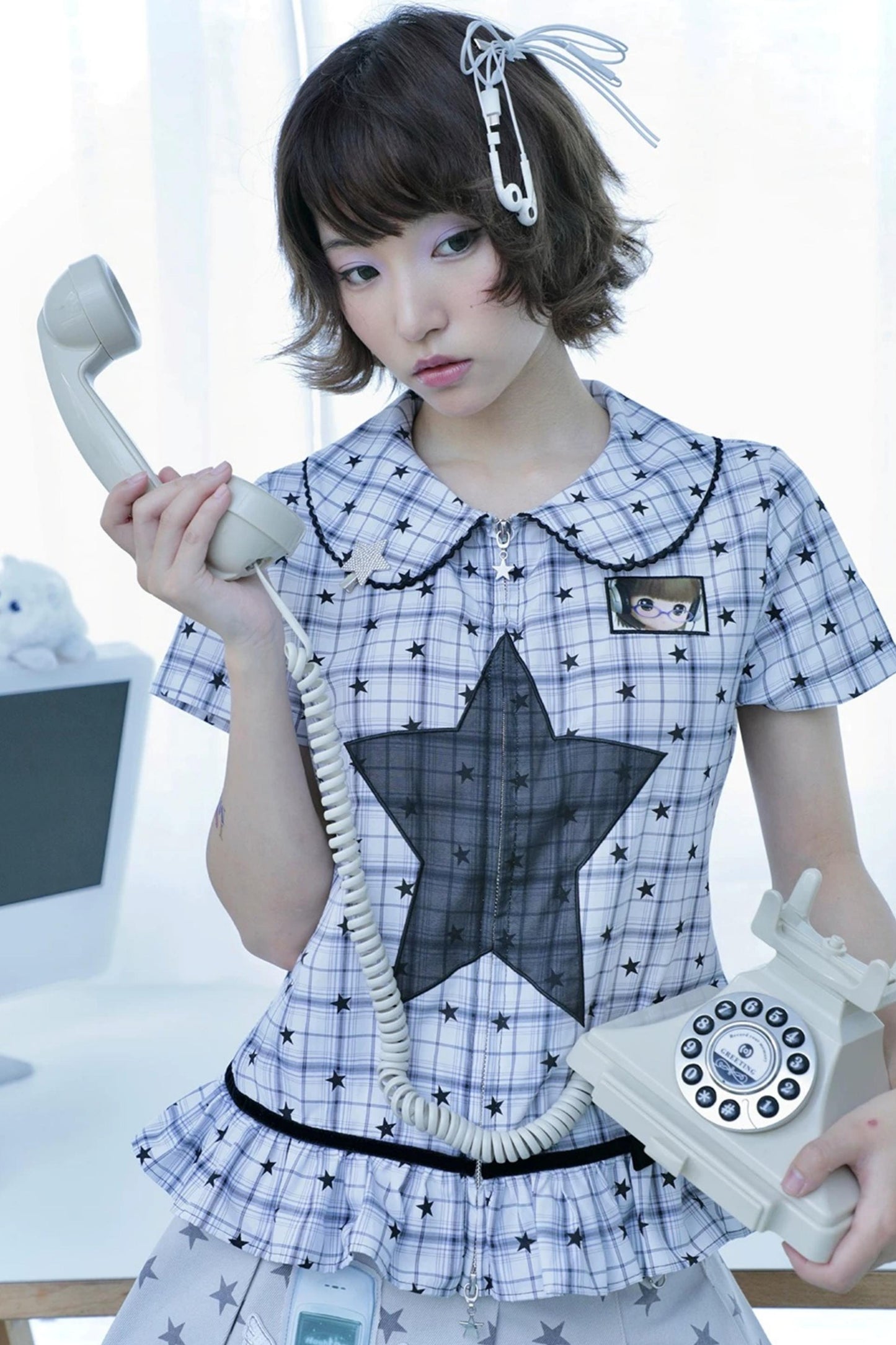 Vintage-Karobluse mit Rüschen