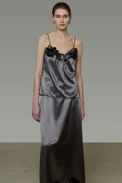 Lace-Trimmed Satin Camisole