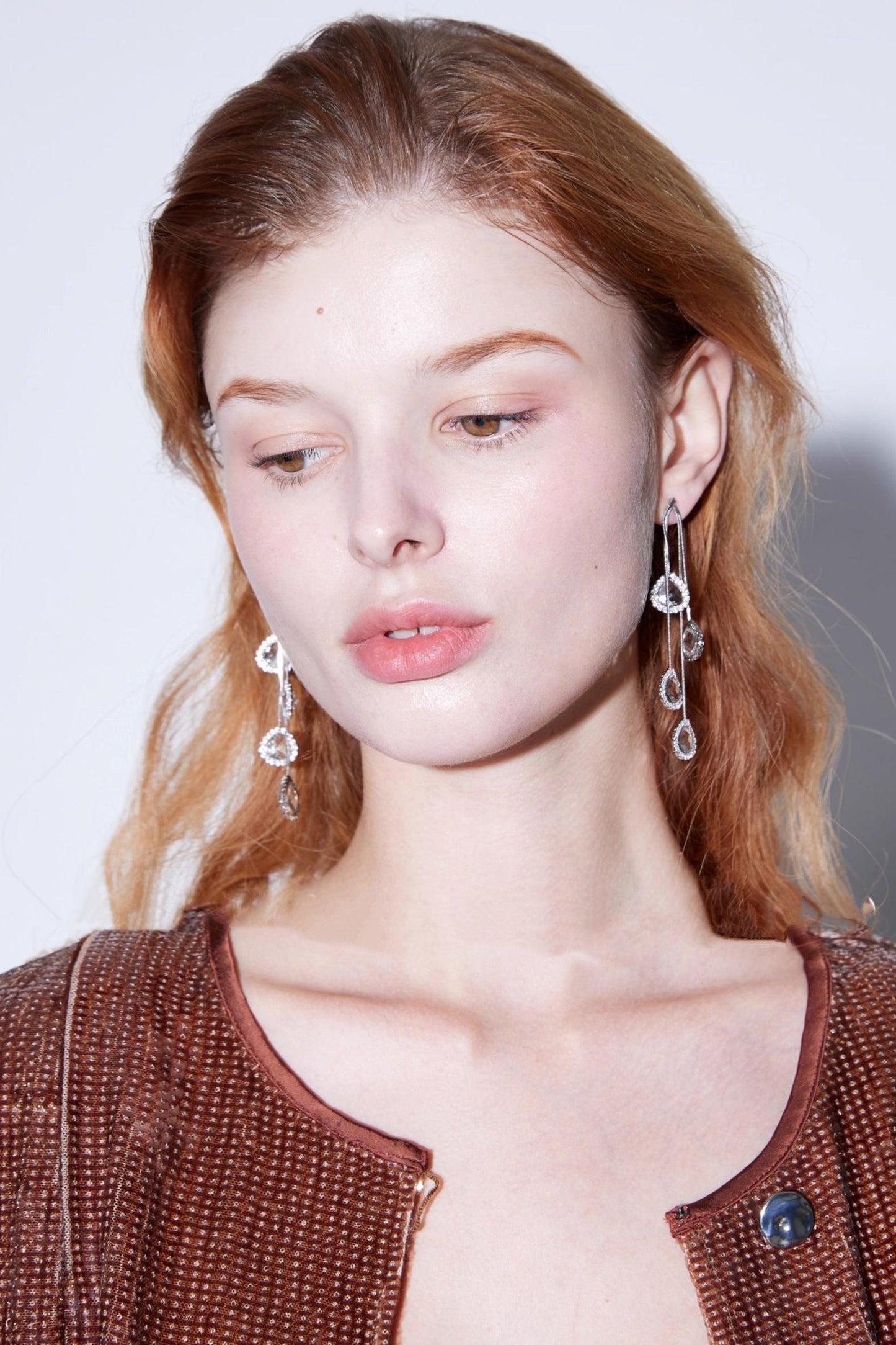 Exquisite Water Drop Zirconia Tassel Earrings