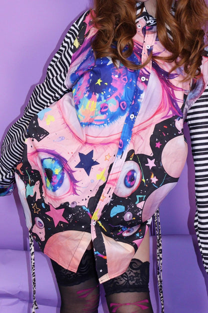 Planet Striped Loose Shirt