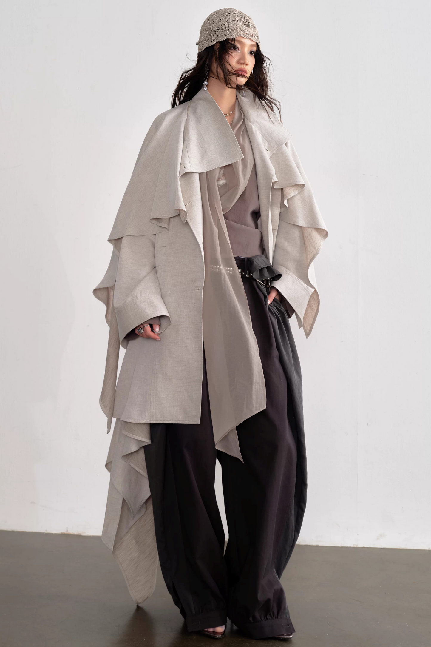 Naturleinen-Trenchcoat