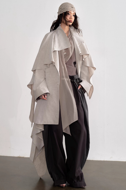 Naturleinen-Trenchcoat