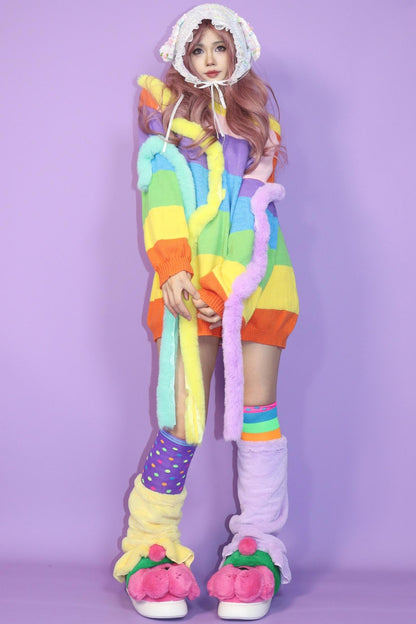 Rainbow Striped Knitted Jumper