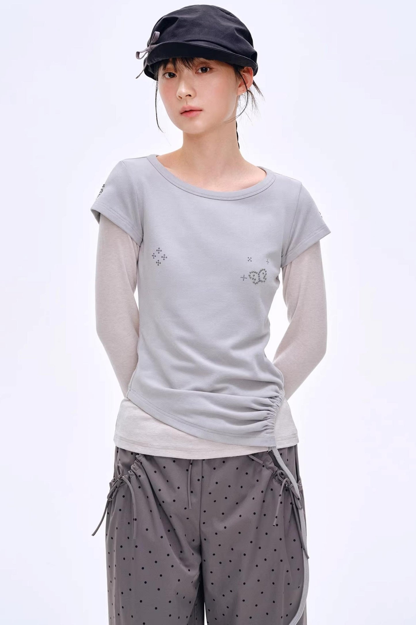 Breathing Aesthetics Rhinestone Blouse