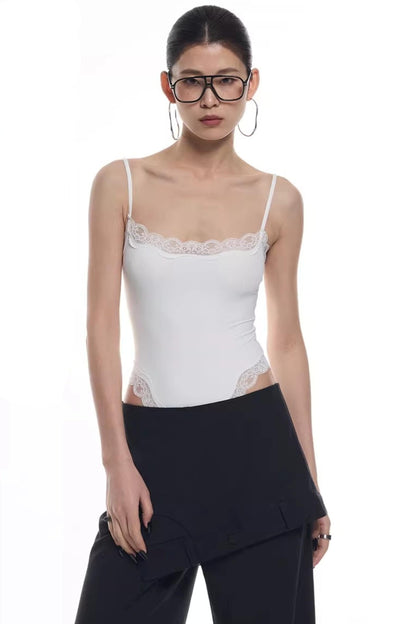 Lace Trim Camisole Jumpsuit Top
