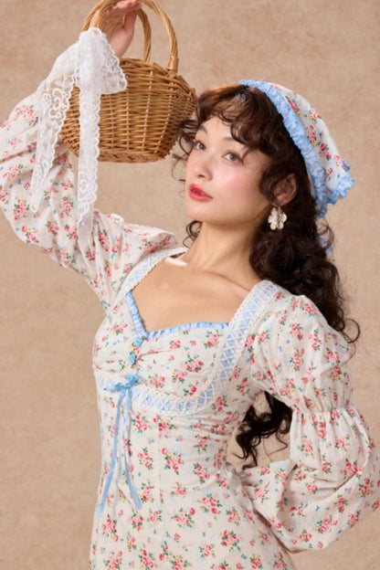 Blue French Pastoral Dress Set-Up