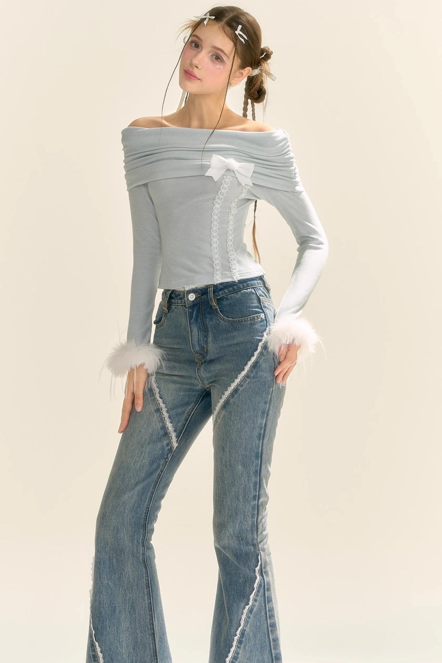 One-Shoulder Knit Sweater Top