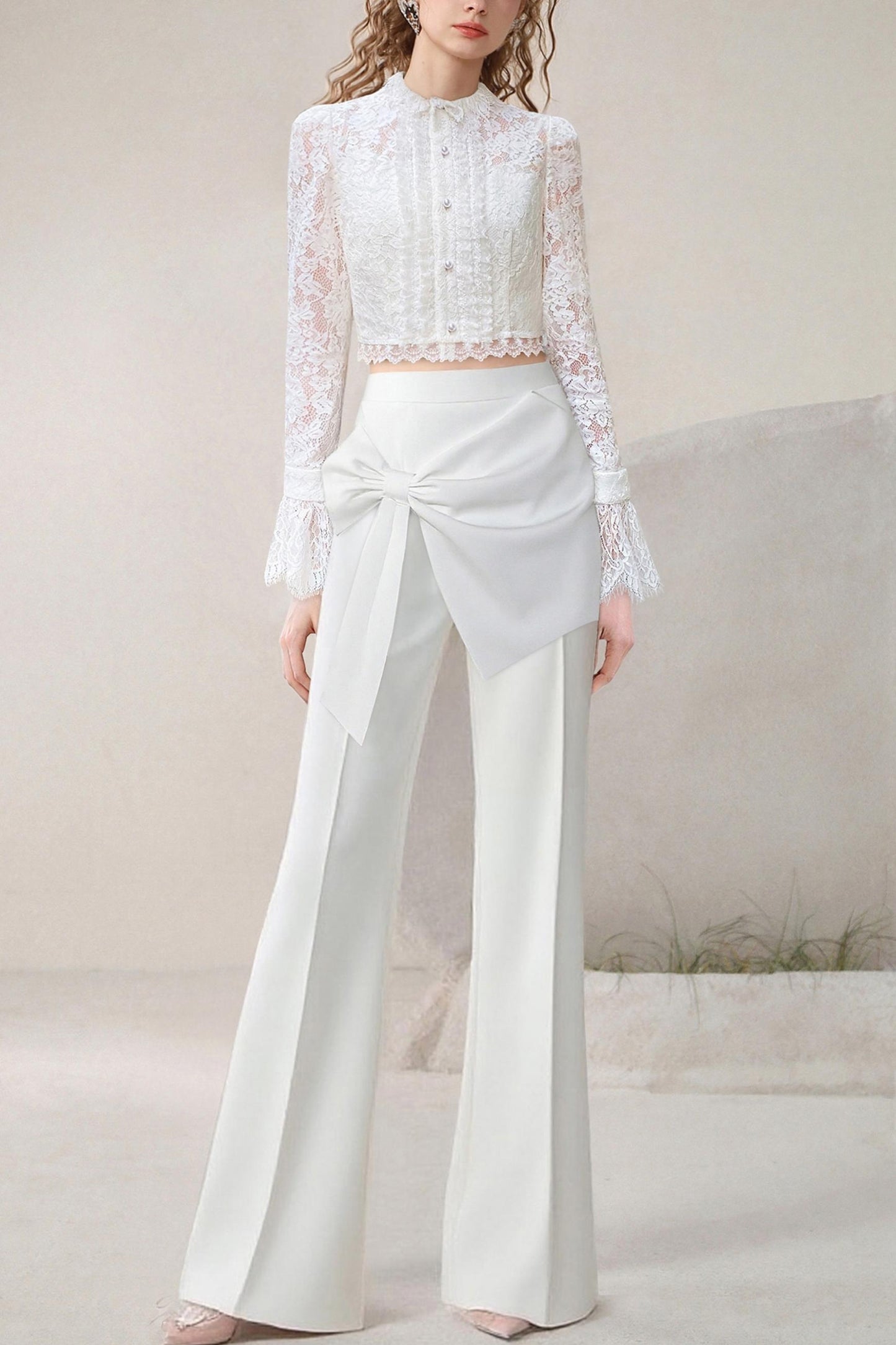 Elegant Lace Top & Pants Set-Up