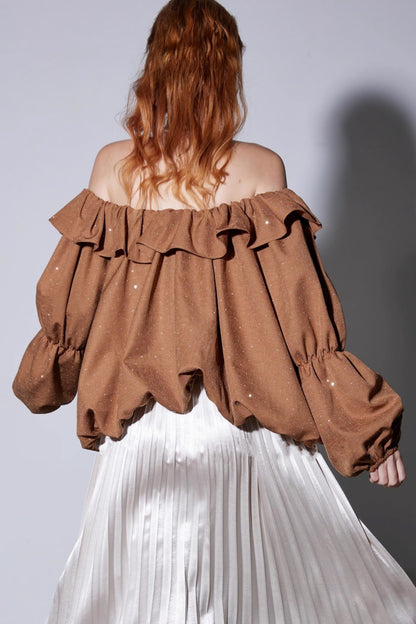 French Diamond Lantern Sleeve Shirt