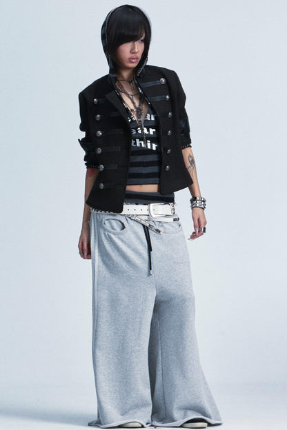 Frayed Hem Flared Pants