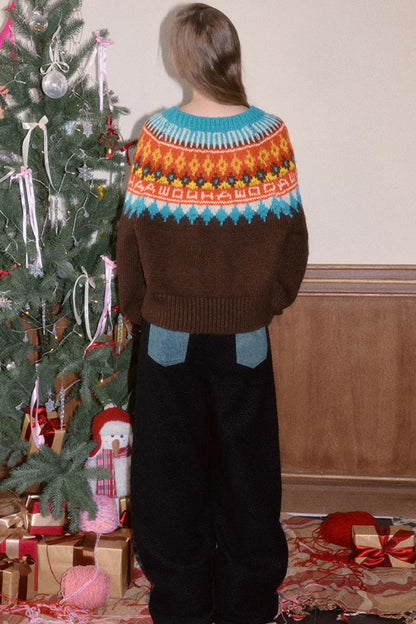 Brushed Fair Isle Winter Sweater