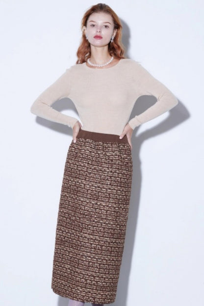 Fine Wool Collarbone Knit Sweater