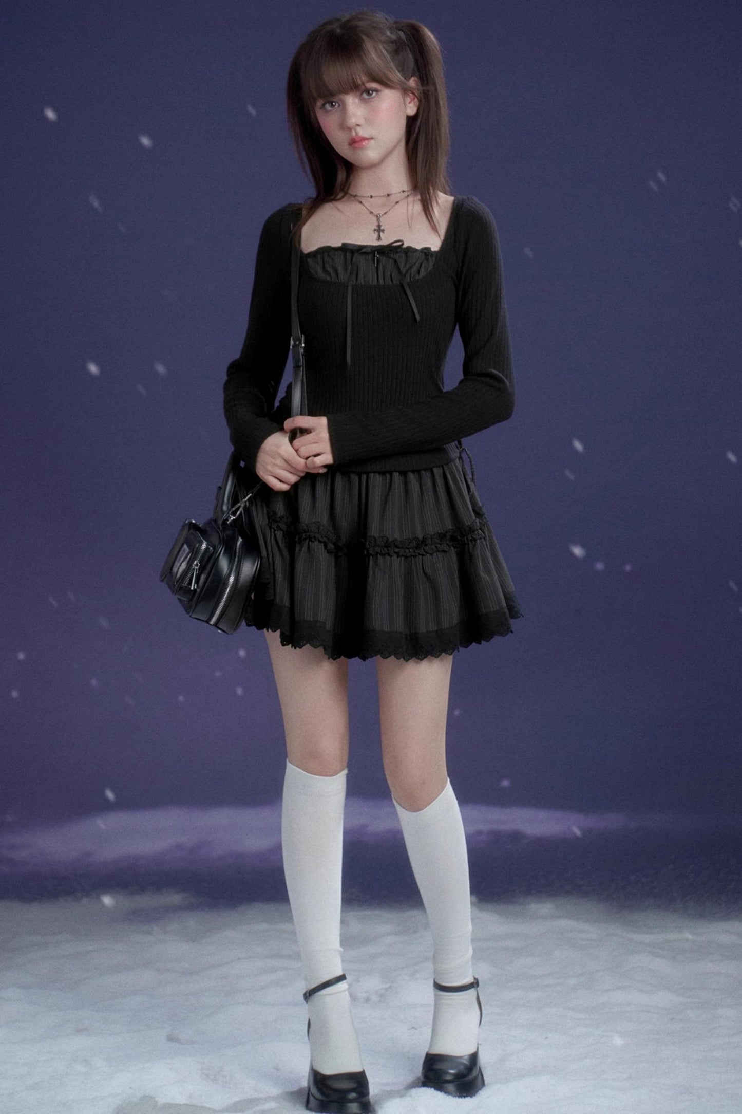 Midnight Waltz Waist-Cinching Dress