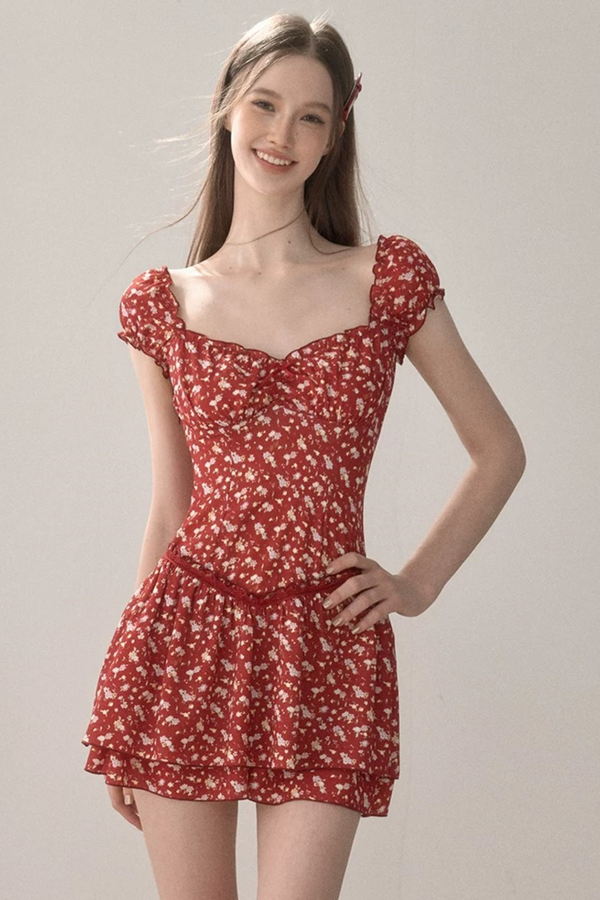 Romantic French Floral Dress